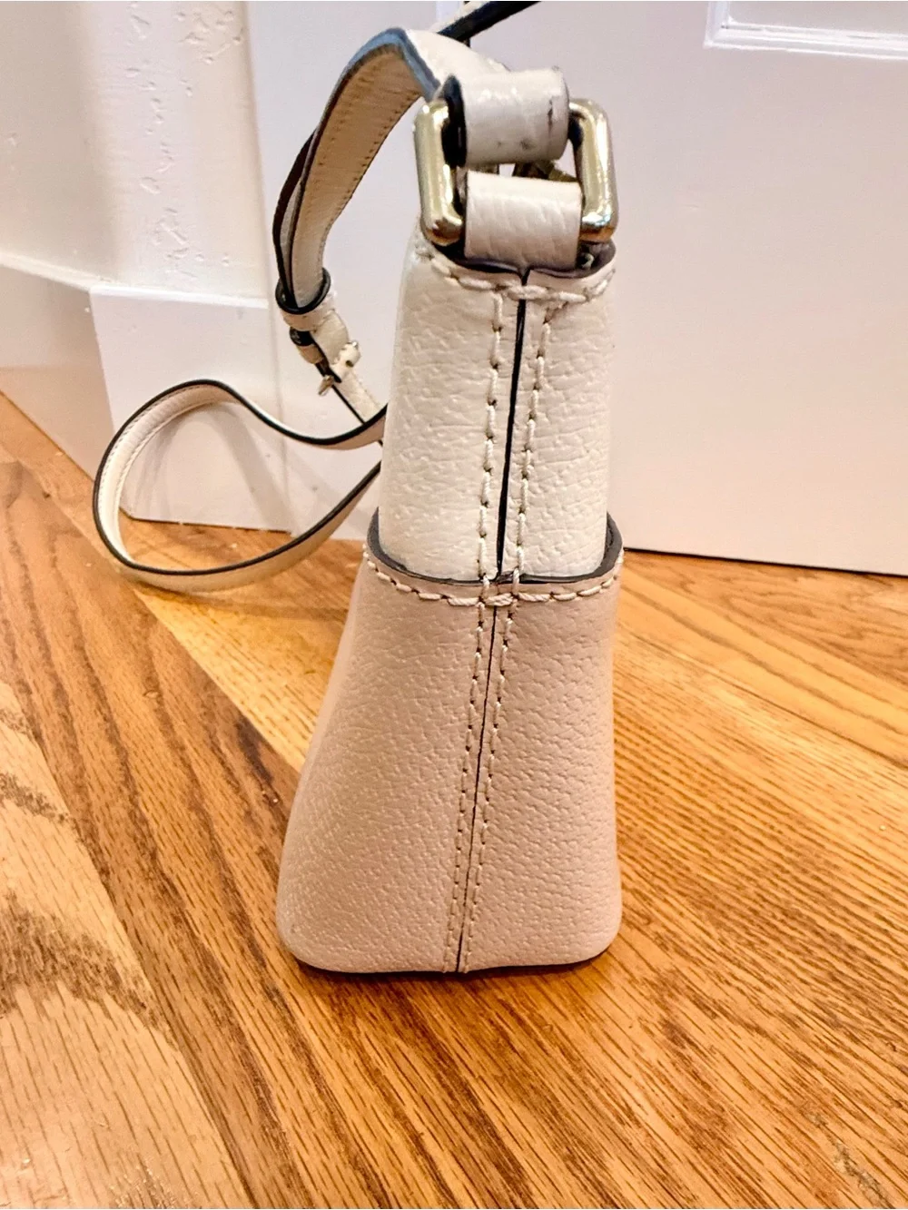 kate spade Two-Tone Cream and Blush Leather Crossbody Bag